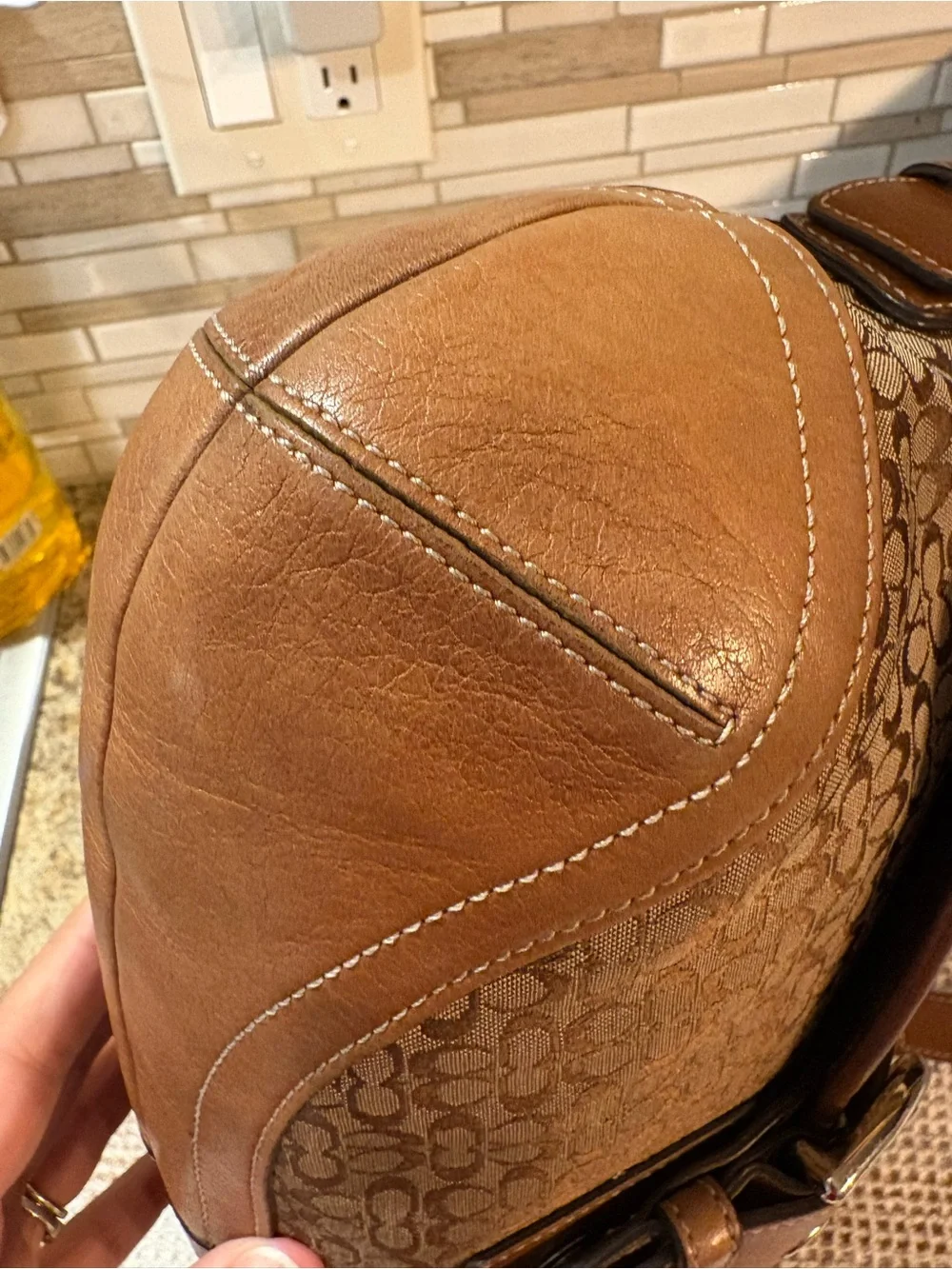 Vintage Coach Soho! Signature Large Flap Shoulder Bag -Jacquard & Leather